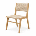 Chaise de salle à manger en bois d’hévéa et corde papier tressée naturelle beige 48 cm x 55 cm x 83 cm