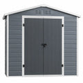 Abri de jardin extérieur en acier gris anthracite et blanc avec double porte et ventilation 213 x 191 x 195 cm